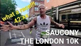 SAUCONY LONDON 10K in 42 WHAT A RACE Full race Virtual run [upl. by Samled]