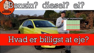 Hvad er billigst Elbil eller benzinbil eller diesel Og hvad med leasing [upl. by Araet]