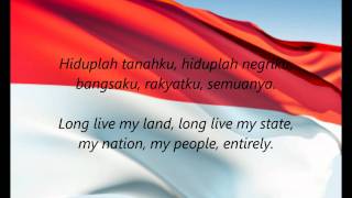 Indonesian National Anthem  quotIndonesia Rayaquot IDEN [upl. by Sesiom]