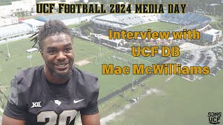 UCF Football Media Day 2024  Interview with DB Mac McWilliams [upl. by Publus135]