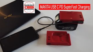 DuBEnG MAKITA USB C SuperFast Charger Adaptor Adapter PD QC3 QC4 lithium ion power tool batteries [upl. by Charlotta]