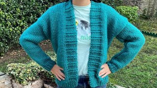 Funky Top Down Cardigan  crochet tutorial [upl. by Alyce]