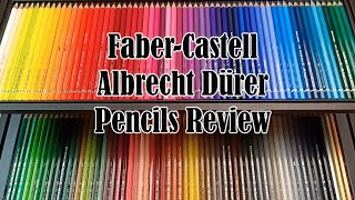 Faber Castells Albrecht Durer Watercolour Pencils 120 in a Fancy Wooden Case Swatching amp Artwork [upl. by Llemar]