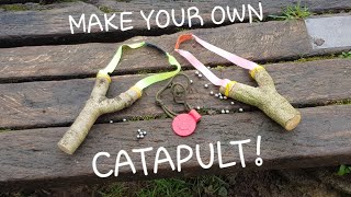 how to make a catapult natural bushcraft slingshot [upl. by Aloap345]