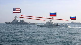 Russian Navy escorts US destroyers that entered Baltic Sea [upl. by Atiugal]