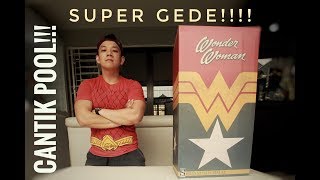 UNBOXING STATUE WONDER WOMAN COMIC VERSION 1 METER By SIDESHOW GEULIS PISAN [upl. by Odlareg]