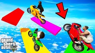 FRANKLIN TRIED IMPOSSIBLE COLOURFUL BLOCKS PARKOUR RAMP CHALLENGE GTA 5  SHINCHAN and CHOP [upl. by Whorton]