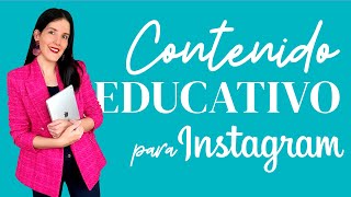 📚 5 IDEAS DE CONTENIDO EDUCATIVO para Instagram [upl. by Anilra]