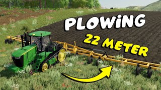 Plowing with John Deere 9570 RT  Farming Simulator 22 [upl. by Trace]