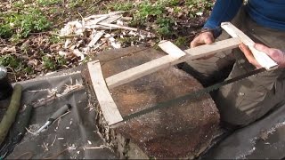 Bushcraft Collapsible Bucksaw How to make one in camp using basic bushcraft tools [upl. by Esbenshade]