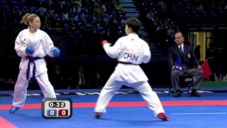 Karate Kumite Female Final 50 Kg  Hong Li vs Betty Aquilina  WKF Belgrade 2010 [upl. by Anitreb]