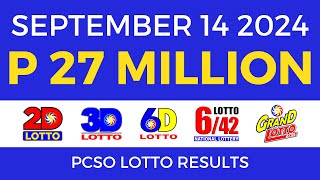 Lotto Result Today 9pm September 14 2024  PCSO Complete [upl. by Krutz242]