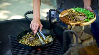 Campfire Wild Boar Chops and Corn Recipe with Chef Jessica Monty [upl. by Ert]