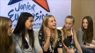 JESC 2014 Interview with Julia Kedhammer Sweden [upl. by Evelina341]