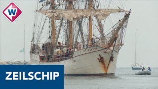 Zeilschip komt na ruim 80 dagen aan in thuishaven Scheveningen  OMROEP WEST [upl. by Abernon]