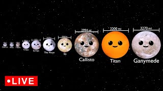 Planet Comparison for kids 🔴🌙🪐🌎  Planet video  How Many Moons Does Each Planet Have  Top 10 Moons [upl. by Ebbarta]