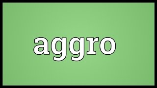 Aggro Meaning [upl. by Silvanus]