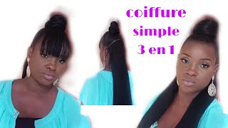 Tuto coiffure simple facile et rapide 😊 tissage mini chignon et frange [upl. by Teyut694]