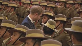 Charles and Harry honour Gurkhas at Buckingham Palace [upl. by Emiatej]