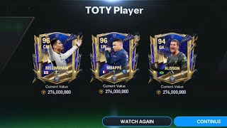 FREE MBAPPE ALLISSON BELLINGHAM🔥How To Get Lot Of TOTY Tokens Ticket and Use it in FC Mobile 24 [upl. by Luing70]