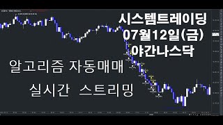 알고리즘자동매매해외선물실시간방송 키움증권자동매매2024년07월12일금야간나스닥실시간스트리밍개미톡해외선물 [upl. by Kcered481]