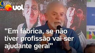 Nenhuma mulher quer namorar com um ajudante geral tem que estudar diz Lula [upl. by Llorre]