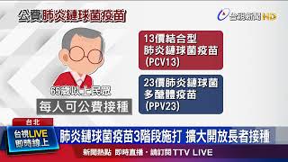 肺炎鏈球菌疫苗3階段施打 擴大開放長者接種 [upl. by Esoryram]