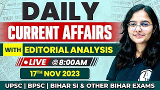 17th November Daily Current Affairs 2023  Today Current Affairs for BPSC Exam amp All Other Govt Exam [upl. by Oiceladni]