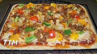 Sausage Pizza with Peppers and OnionsSquare Crust Pizza [upl. by Razec475]