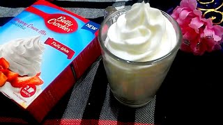 How to Make Whipped Cream using Betty Crocker Whipping Cream Mix  Home Cooking [upl. by Sucramal]