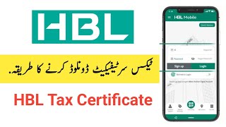 How to Download HBL Tax Certificate Online Through HBL Mobile App  HBL Mobile App  HBL Account [upl. by Adnawahs]