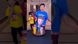 Spinning Milk Tea Challenge Who Drank The Milk Tea Funnyfamily Partygames [upl. by Eimmak]