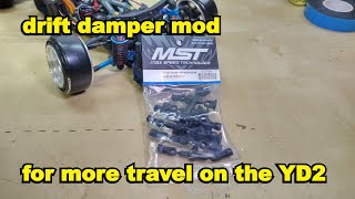 Yokomo YD2  drift damper mod for more suspension travel [upl. by Welker]