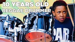 10 YEARS OLD REGGAE DRUMMER NATHAN BURNETT LIVE  LIBERATION FESTIVAL 2019 [upl. by Saiasi]