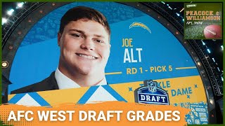 AFC West Draft Grades  All Offense in Round 1 [upl. by Spence]