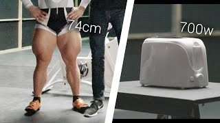 Olympic Cyclist Vs Toaster Can He Power It [upl. by Stanway]