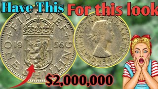 1956 Queen Elizabeth II English Shilling is made from CuproNickel and was worth [upl. by Edouard]