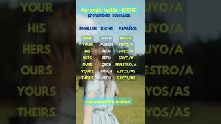 pronombres posesivos idioma kiche aprender kiche Learning Kiche inglesneryspanish [upl. by Kramal]