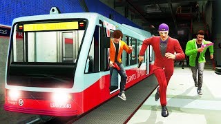 FIRST EVER GTA TRAIN RACE  GTA 5 Funny Moments [upl. by Alliber368]