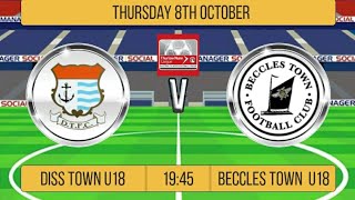 Diss Town FC Under 18s vs Beccles Town FC u18s Thurlow Nunn Youth League EAST Non league football [upl. by Sunderland]