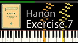 Hanon piano exercise 7  Piano tutorial  FREE Midi [upl. by Niram]