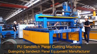 PU Sandwich Panel Cutting Machine Commissioning in Progress Sandwich Panel Flying Saw Cutter [upl. by Eidahs]