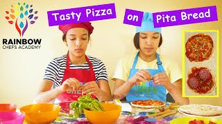 Pizza on Pita Bread Recipe Easy For Kids [upl. by Eehsar]