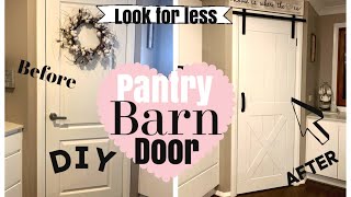 DIY PANTRY BARN DOOR  LOOK FOR LESS  CHELLESGLAMHOME [upl. by Lea]