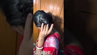 Long hair play hair bunhair braidhair pulling  hair smelling shortsviral video [upl. by Nairbal]