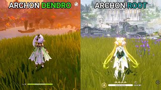 Archon Dendro quotNAHIDAquot vs Archon Root JUEYUAN Gameplay Comparison [upl. by Suirad612]