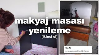 100 TL  ye aldığım makyaj masasını yeniledim VLOG [upl. by Oirifrop235]