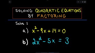 Solving Quadratic Equations by Factoring  Basic Examples [upl. by Candyce436]