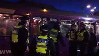 Trouble between Bolton and Wolves fans at Horwich Parkway train station [upl. by Jeffy72]