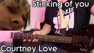 Stinking of you  Kurt Cobain amp Courtney Love Guitar lesson  Tutorial [upl. by Ycniuqed884]